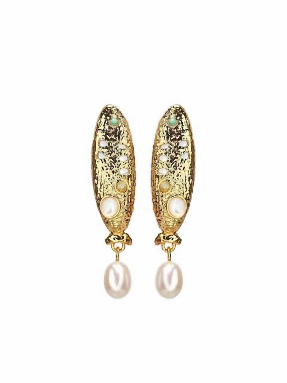 NEW LIZZIE FORTUNATO women's sardina earrings in gold